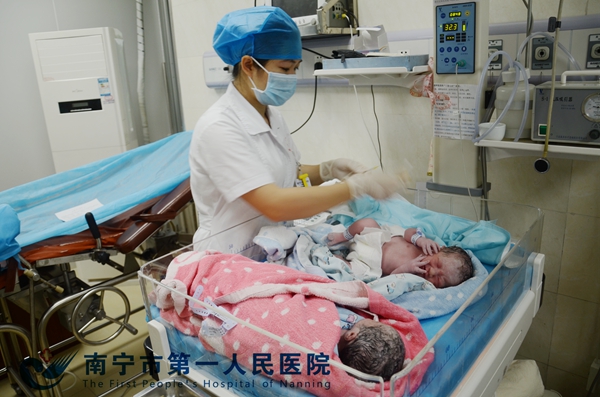 埌东分院妇产科喜降首例龙凤胎