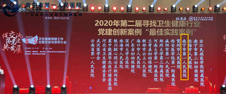 我院荣获第二届全国卫生健康党建工作案例 “最佳实践案例”奖