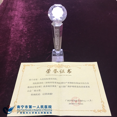 我院护理质量改善成果项目在全区临床护理质量成果展示会上展示